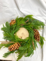 22" Real Touch Fine Pine Candle Ring