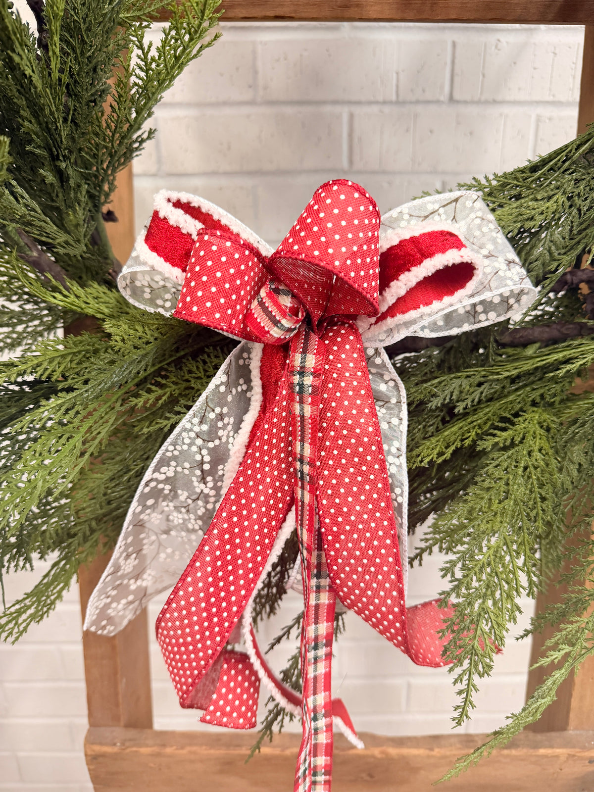 16" Mini Holiday Dot Bow