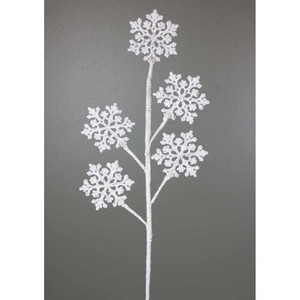 White Glitter Snowflake Spray