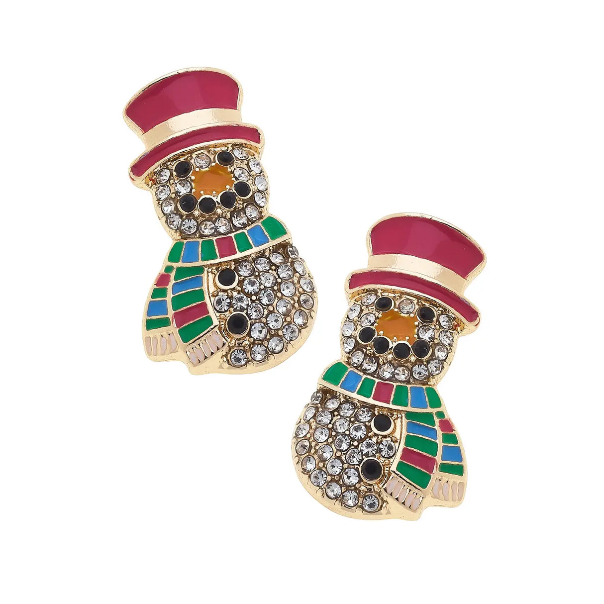 Pave Snowman Stud Earrings