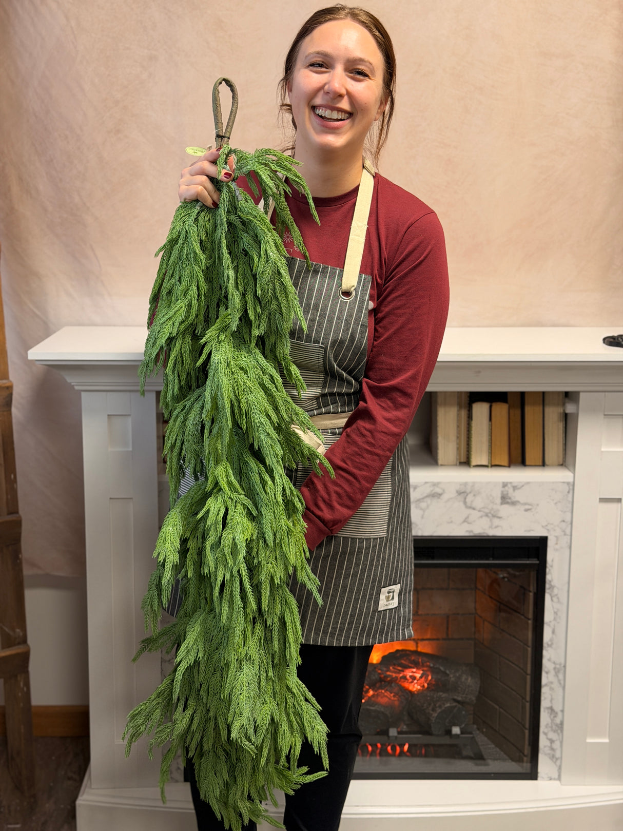 48" Thick Sage Real Touch Norfolk Pine Garland