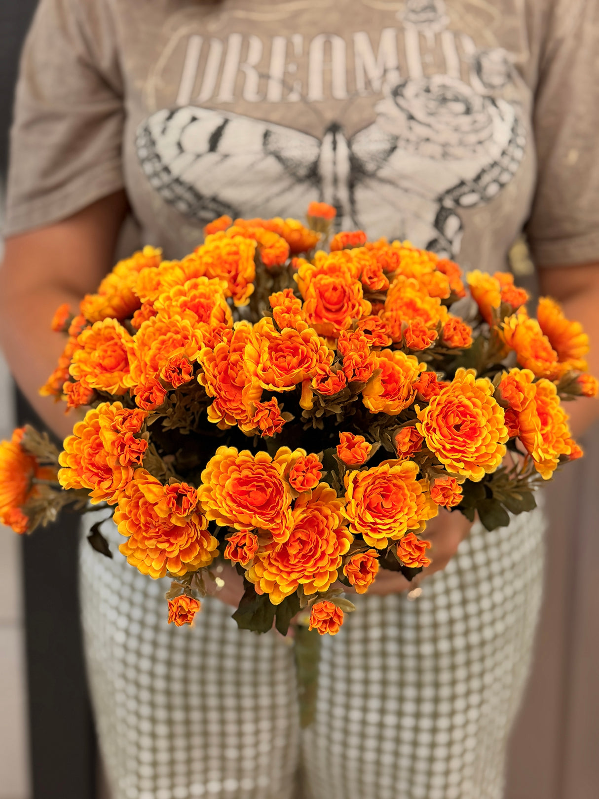 Yellow Orange Mini Mum Bush