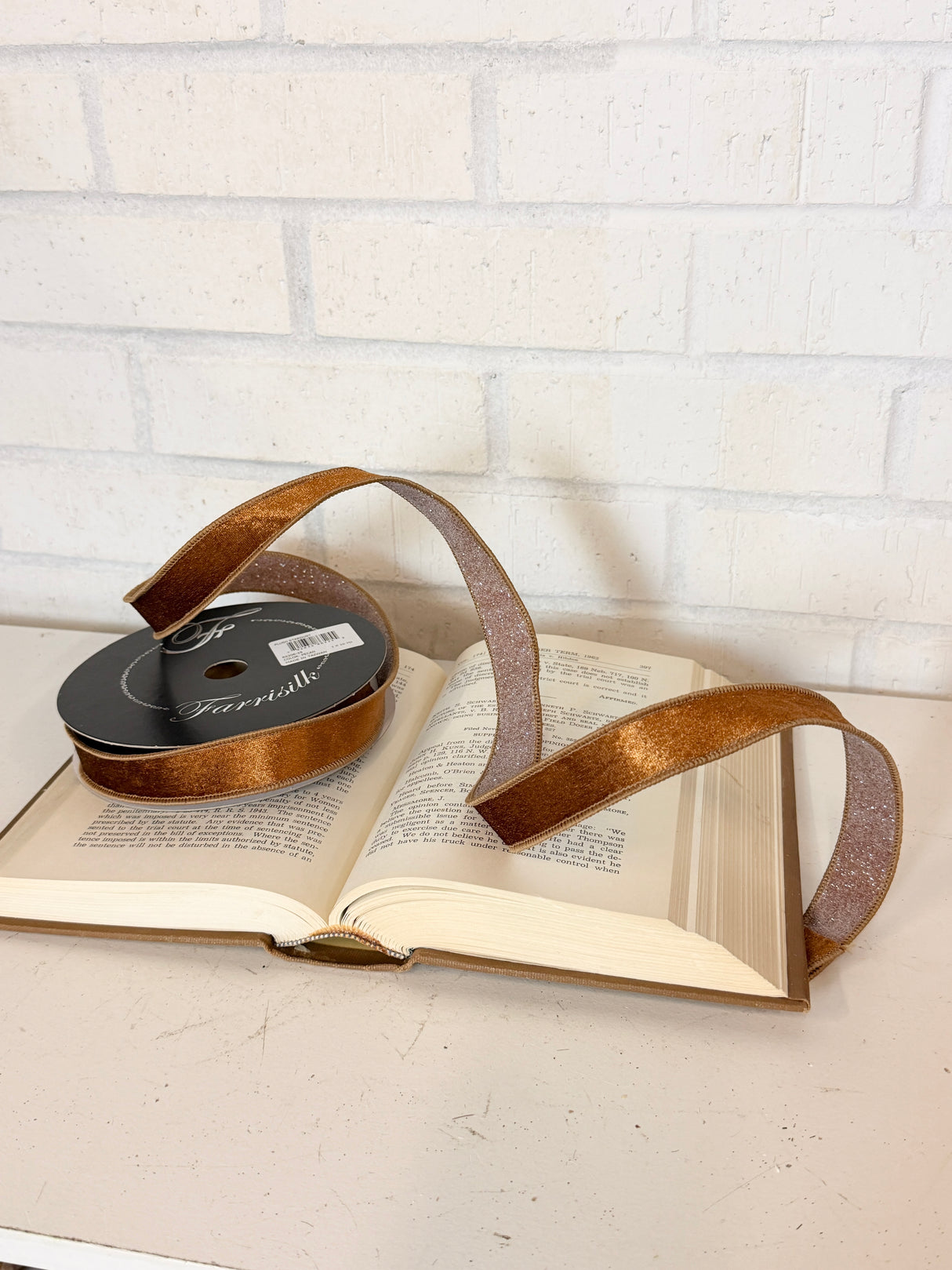1" Pecan Plush Stardust Ribbon Bolt