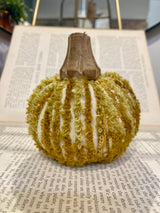 Handmade Cotton Chenille & Mango Wood Pumpkin - 3 Styles