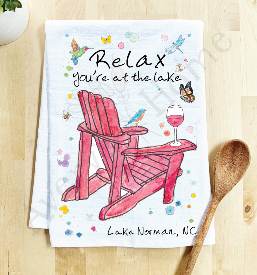 Relax At the Lake Tea Towel