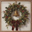 Bells And Evergreen Wreath Wood Art