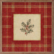 Cranberry Plaid Holly Wood Art