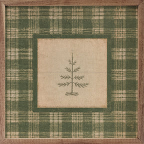 Evergreen Plaid Tree Wood Art