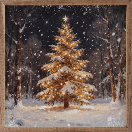 Glowing Light Christmas Tree Wood Art