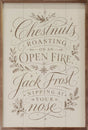 Chestnuts Roasting Typography Wood Art