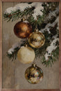 Four Gold And Brown Ornaments Wood Art