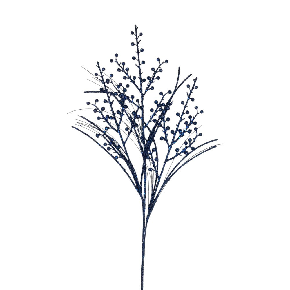 Blue Glitter Winter Berry Spray