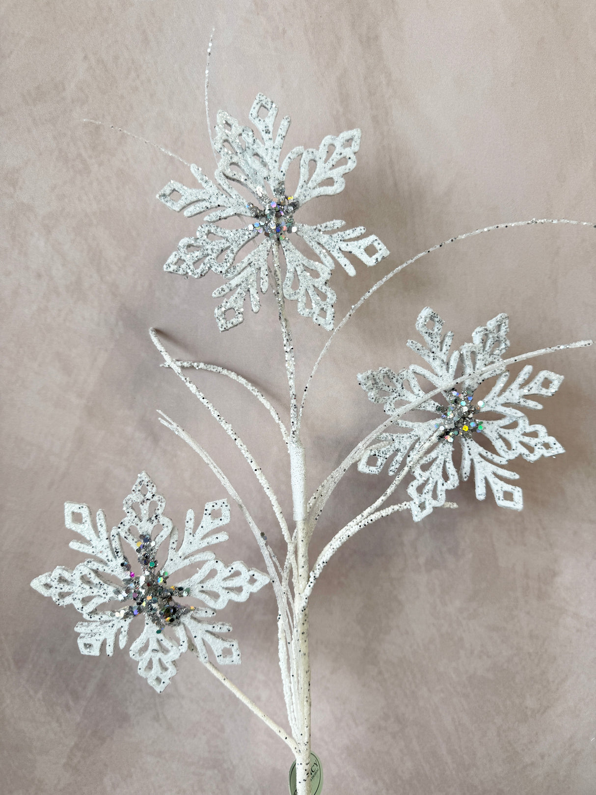 White Glitter Snowflake Spray