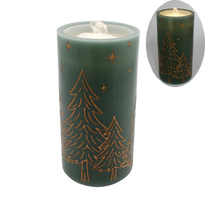 Large Green Forest LED Water Fountain Candle for Christmas home decor from Magnolias Home Decor