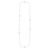 Silver Adorned Pearl Logo Station Necklace