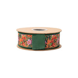 1.5" Fall Floral Wired Dupioni Ribbon Bolt