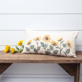 Close-up of sunflower fields pillow detail from Magnolias Home Decor