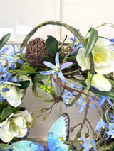24" Bluebell Butterfly Bliss Wreath