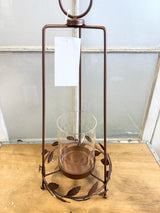 Feather Trim Bronze Lantern