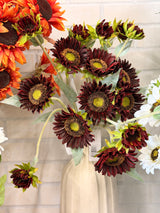 Rust Real Touch Double Sunflower Stem
