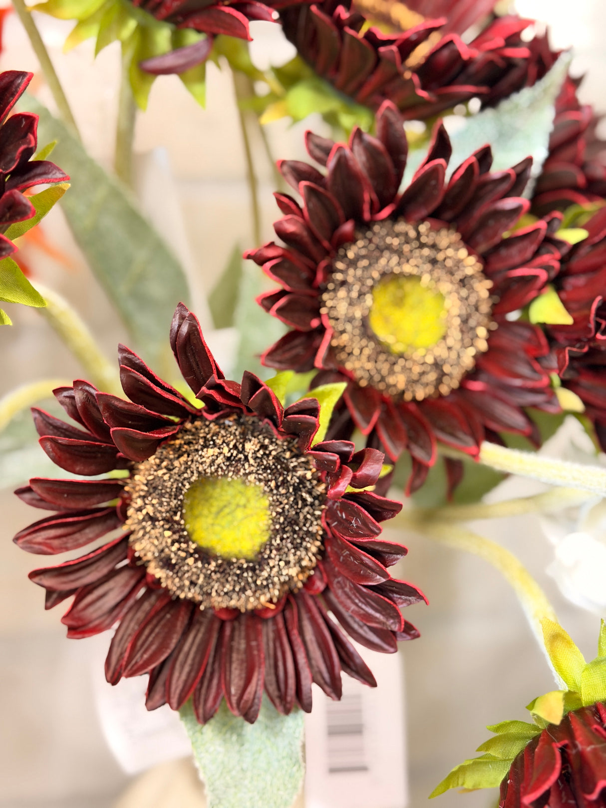 Rust Real Touch Double Sunflower Stem