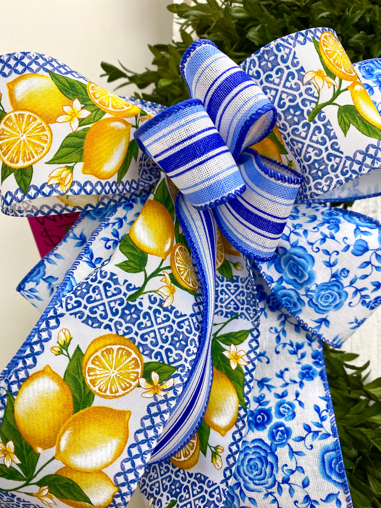 10" Blue Citrus Garden Bow