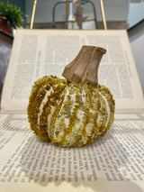 Handmade Cotton Chenille & Mango Wood Pumpkin - 3 Styles