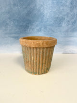 5.5" Antiqued Redstone Ribbed Pot