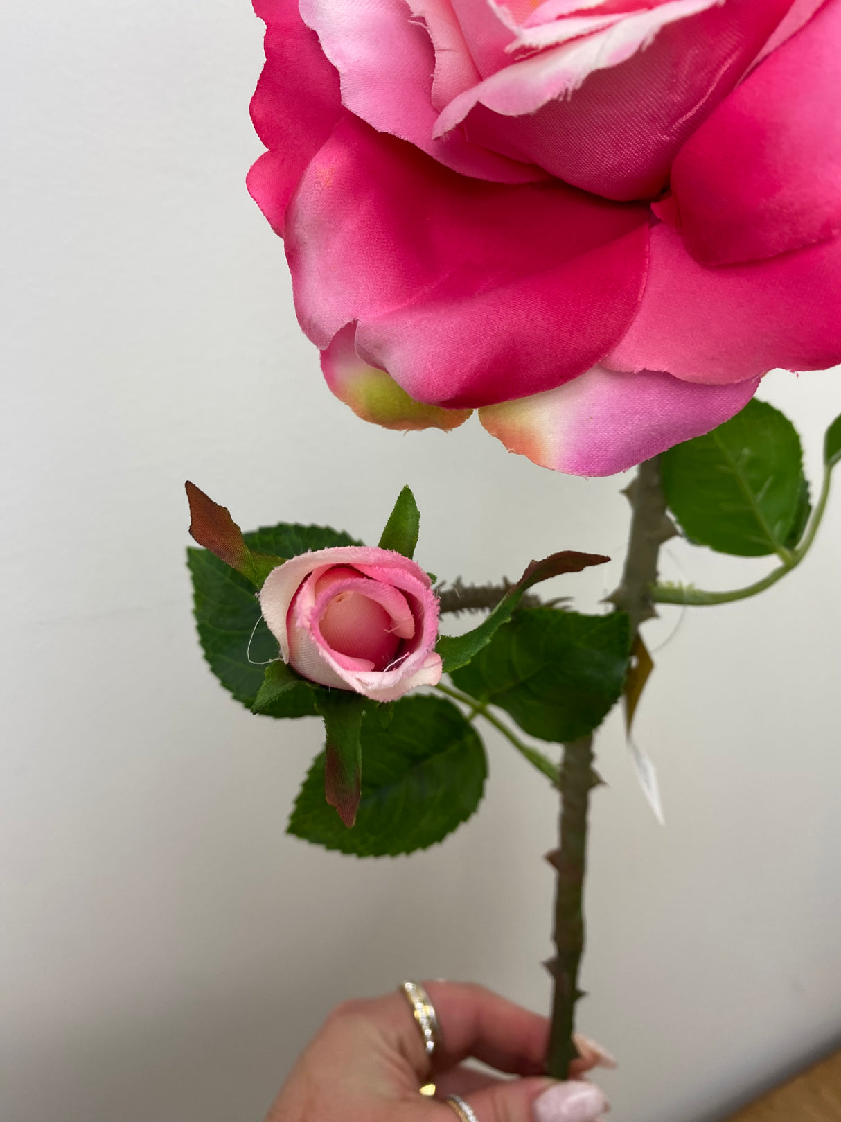 Pink Open Rose Spray
