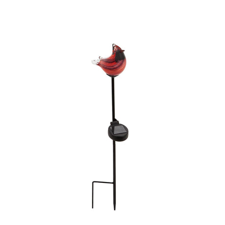 Snowbird Art Glass Solar Garden Stake styled for christmas home decor from Magnolias Home Decor