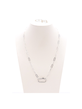 16" Silver Ashley Necklace with Carabiner