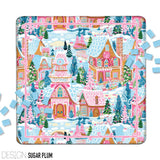 Mahjong Mat 31" Neoprene Winter Sugar Plum with bag