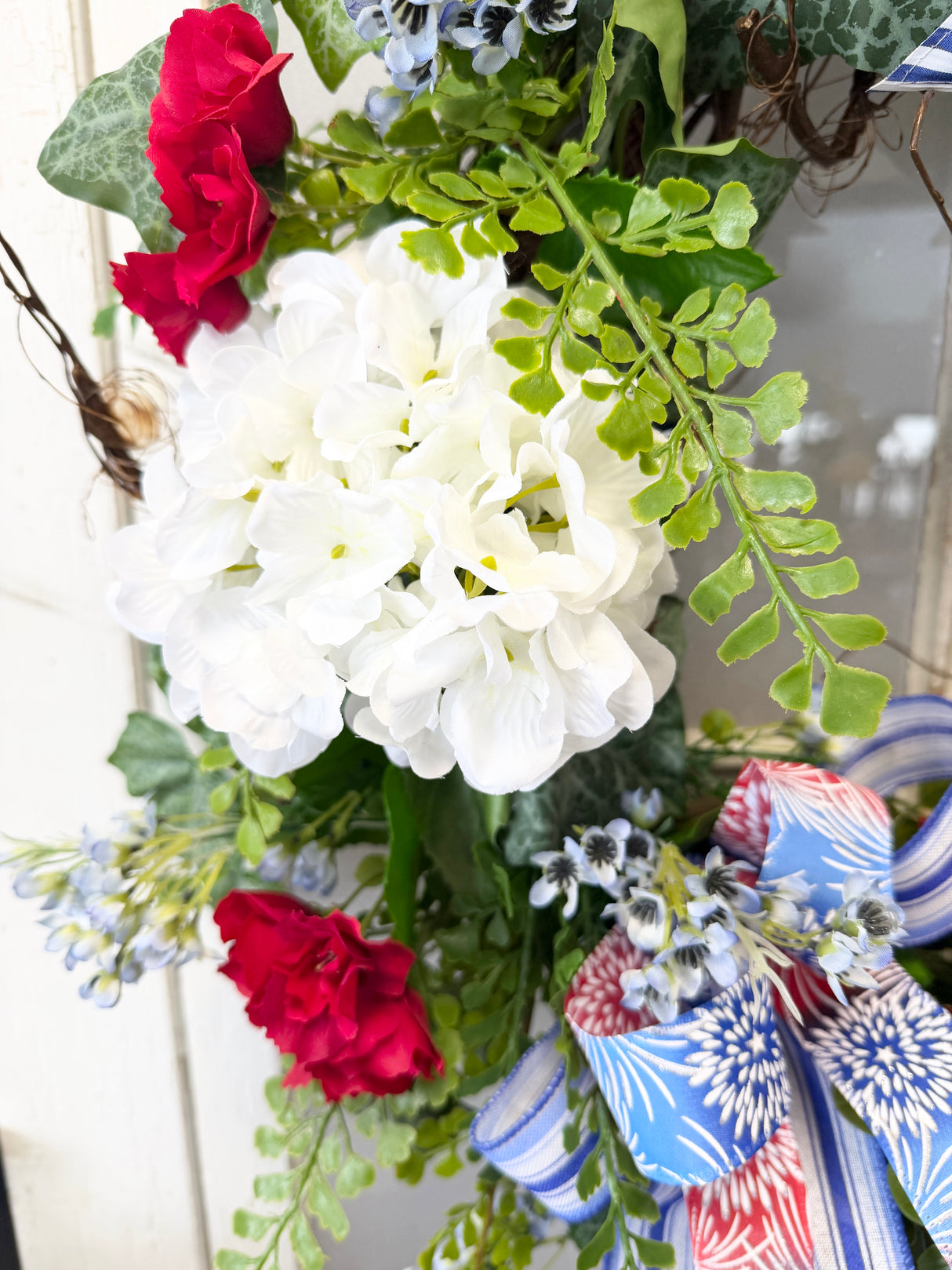 32" UV Protect Red, White & BOOM Wreath
