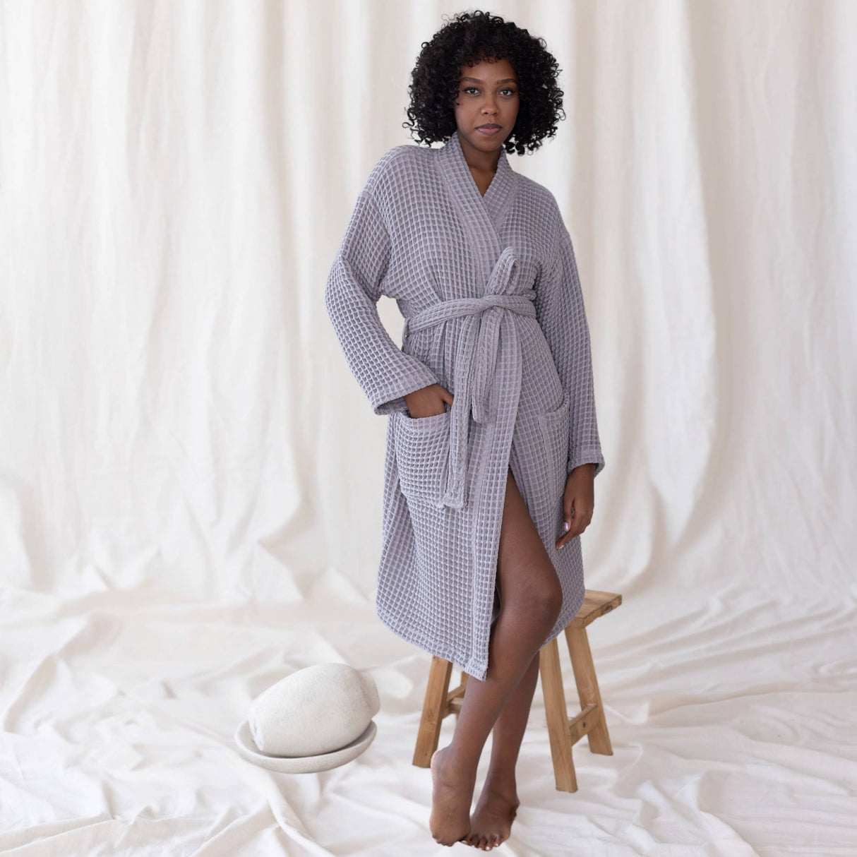 Sage Luxurious Waffle Bathrobe / 3XL