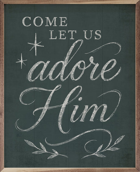 Come Let Us Adore Him Blue Wood Art