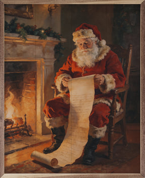 Santa's Long List Wood Art
