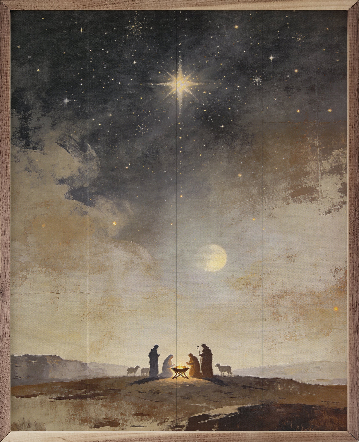 Silent Night Nativity Wood Art