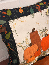 Handmade Pumpkin & Leaves Pillow