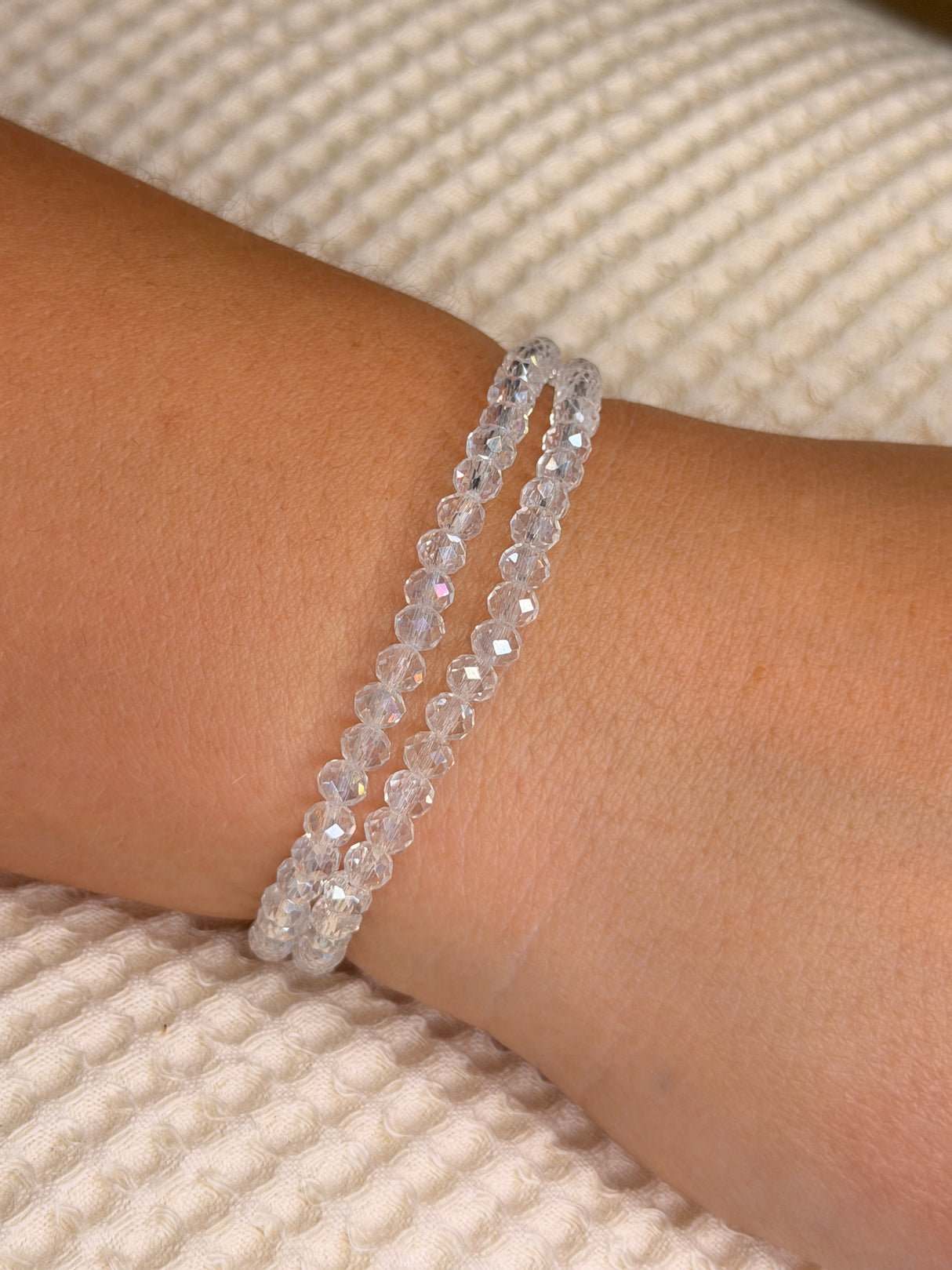 Clear Crystal Stretchy Facet Mila-Mix Bracelet