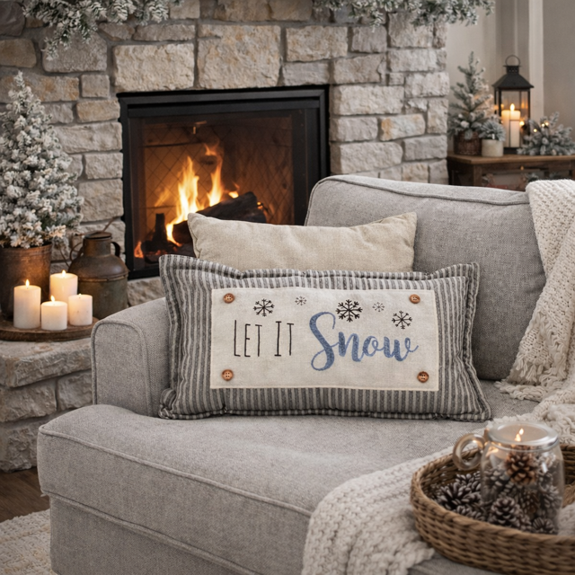 Gray Stripe Interchangeable Pillow