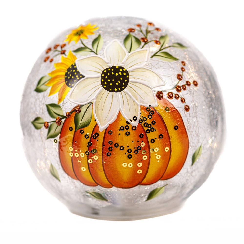 Pumpkin Bouquet Glass Orb Luminary