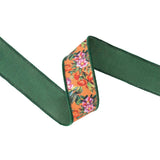 1.5" Fall Floral Wired Dupioni Ribbon Bolt