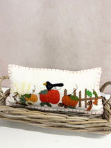 Handmade 7x15 Pumpkin & Crow Pillow