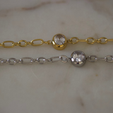 Gold Maren Crystal Link Bracelet Water Resistant Non Tarnish