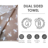 Dandelion Bee Reversible Microfiber Tea Towel