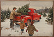 Christmas Tree Farm Red Truck Wood Art