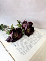 Burgundy Glamour Velvet Anemone Spray