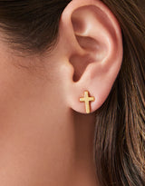 Splash Cross Stud Earrings