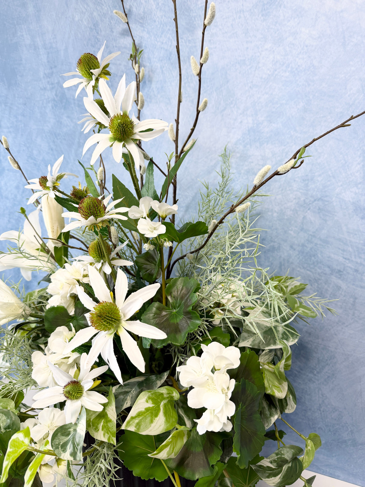 39" Whispering Whites Porch Pot