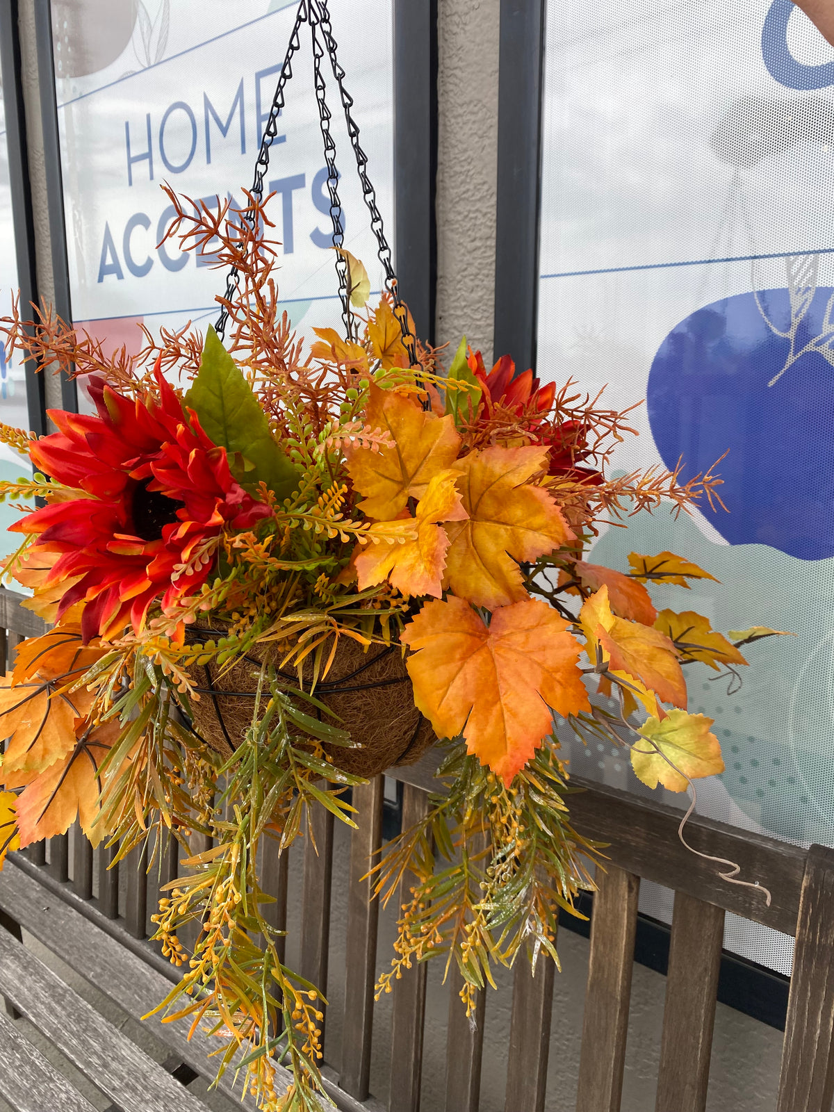 27" Autumn Breeze Hanging Basket